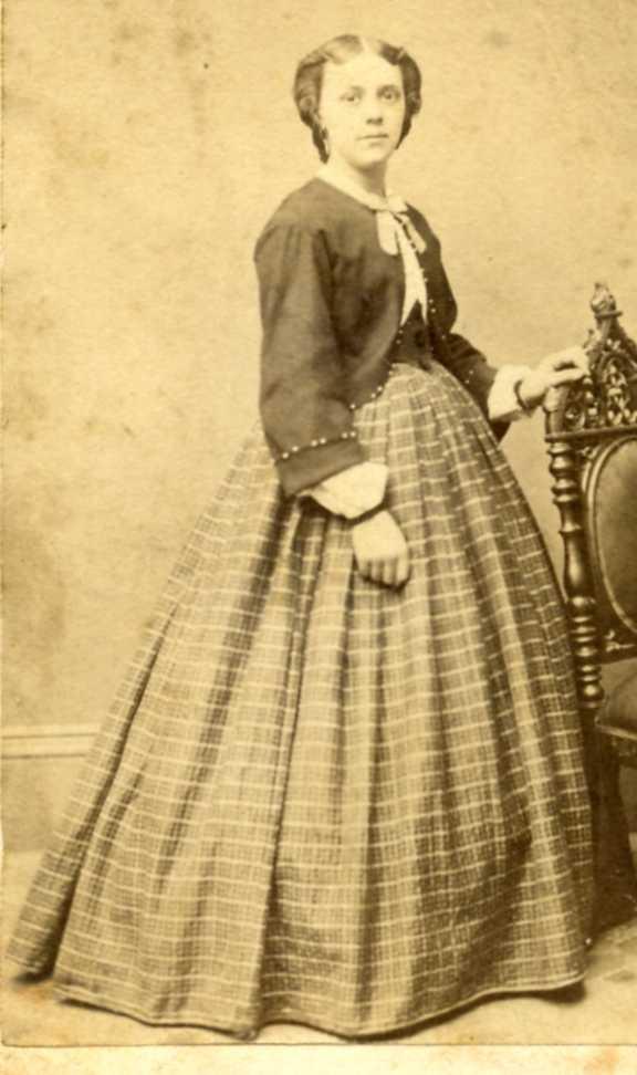Civil War cdv BIG DRESS LADY Hoop Skirt SILVER BEADS eBay